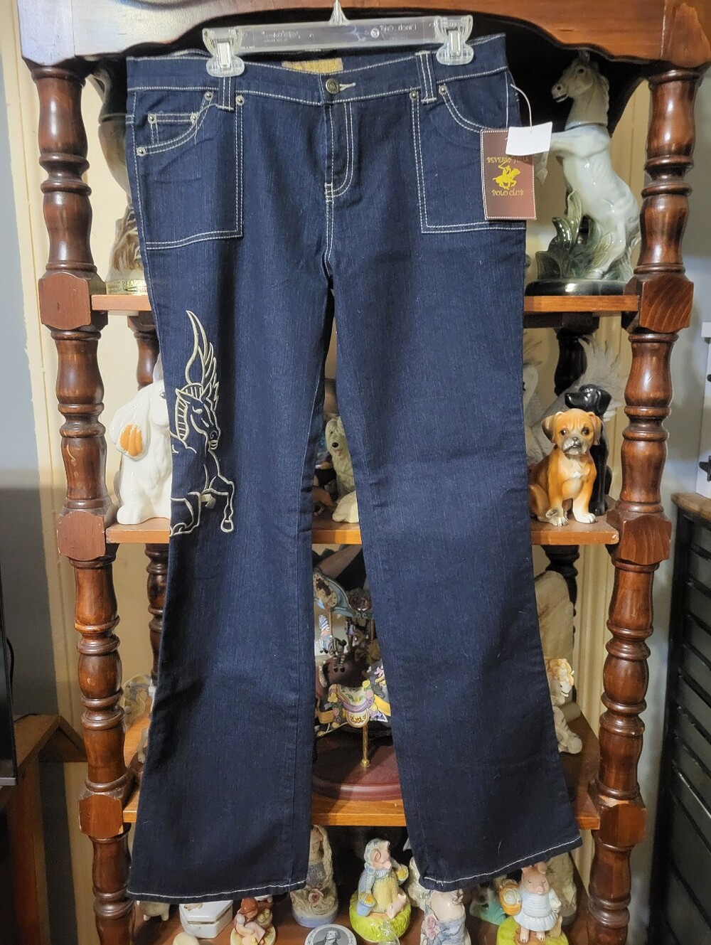 Vintage Beverly Hills Polo Club Dark Indigo Denim Pants with Pegasus Embroidery